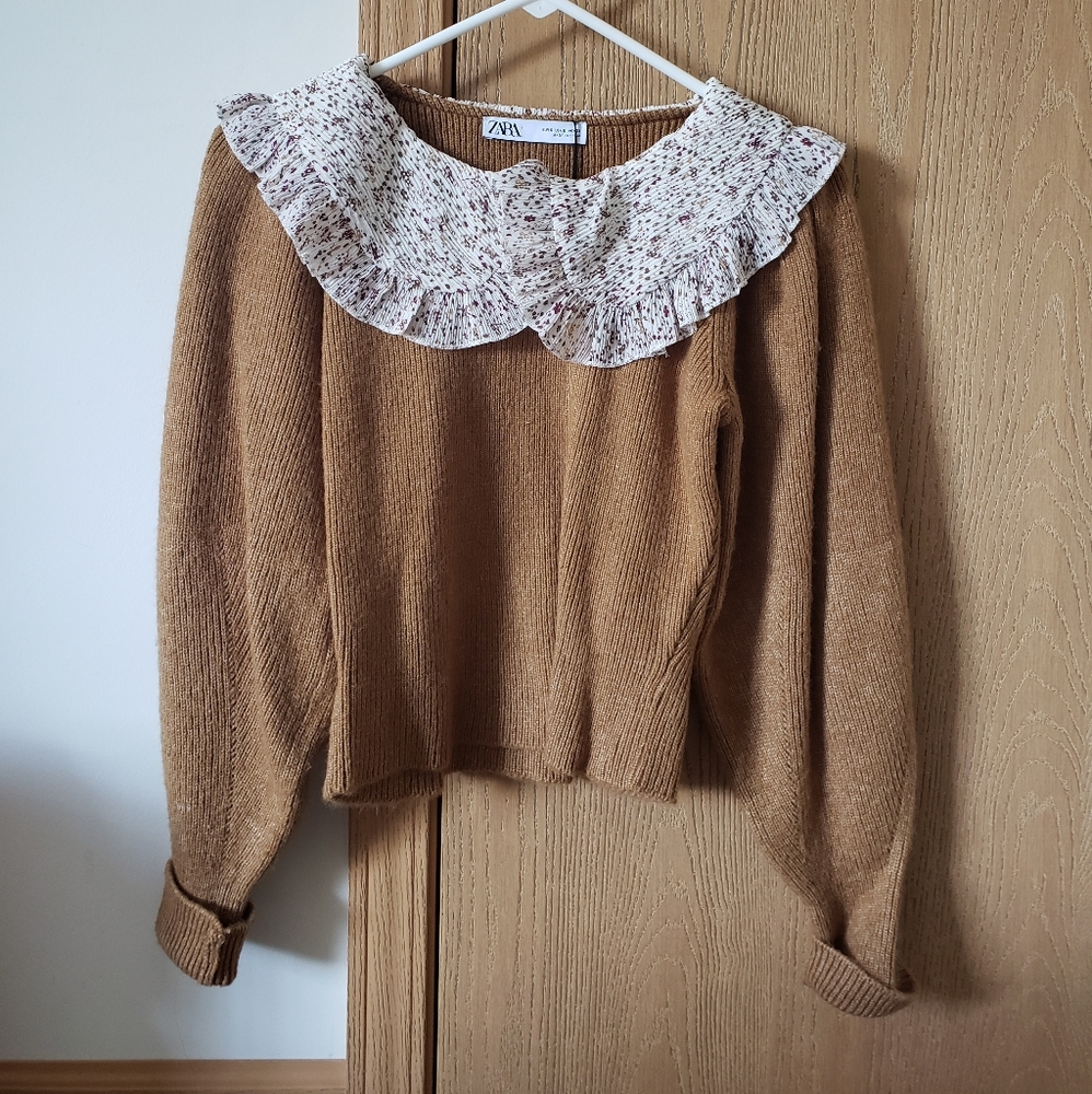 Zara knit collared top